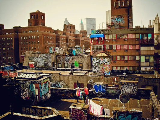 Chinatown Rooftop Graffiti - New York City, by Vivienne Gucwa-PurePhoto
