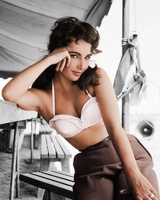 Elizabeth Taylor on the set of "Giant" (color), from The Wild Ones collection-PurePhoto