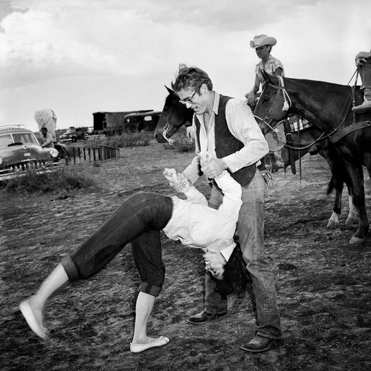 James Dean and Elizabeth Taylor horsing around, from The Wild Ones collection-PurePhoto