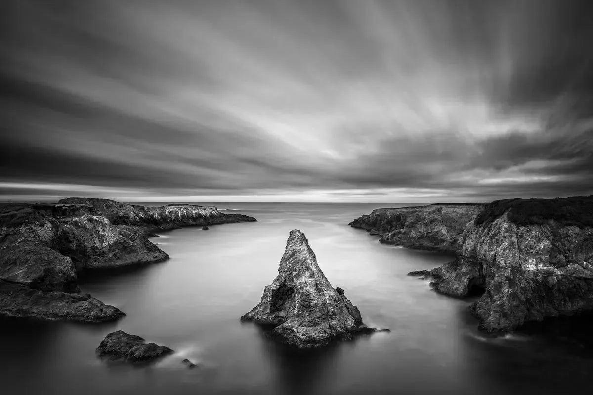 Mendocino Headlands Evening B&W, by Steven Castro-PurePhoto