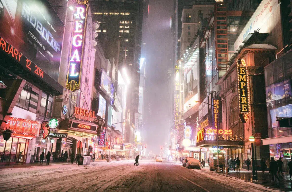 New York City - Snow - Hercules - Times Square, by Vivienne Gucwa-PurePhoto