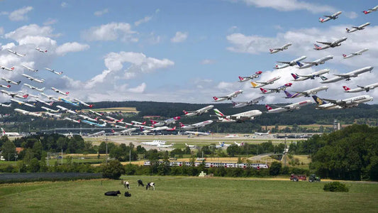 Zurich Airport 28 and 16 (Visual Separation), by Mike Kelley-PurePhoto