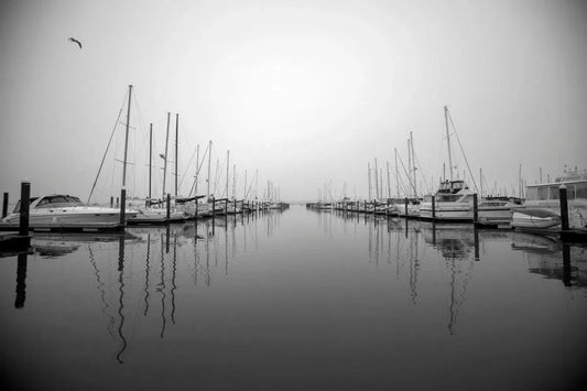 Boats Wait in the Fog, by Joel Lavold-PurePhoto