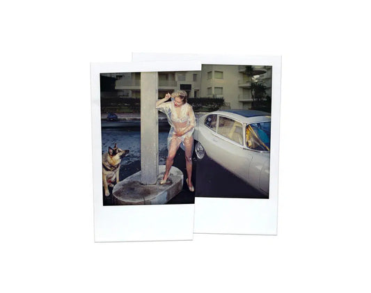 D with unknown male dog, Cannes 1986, by Ivo Von Renner-PurePhoto