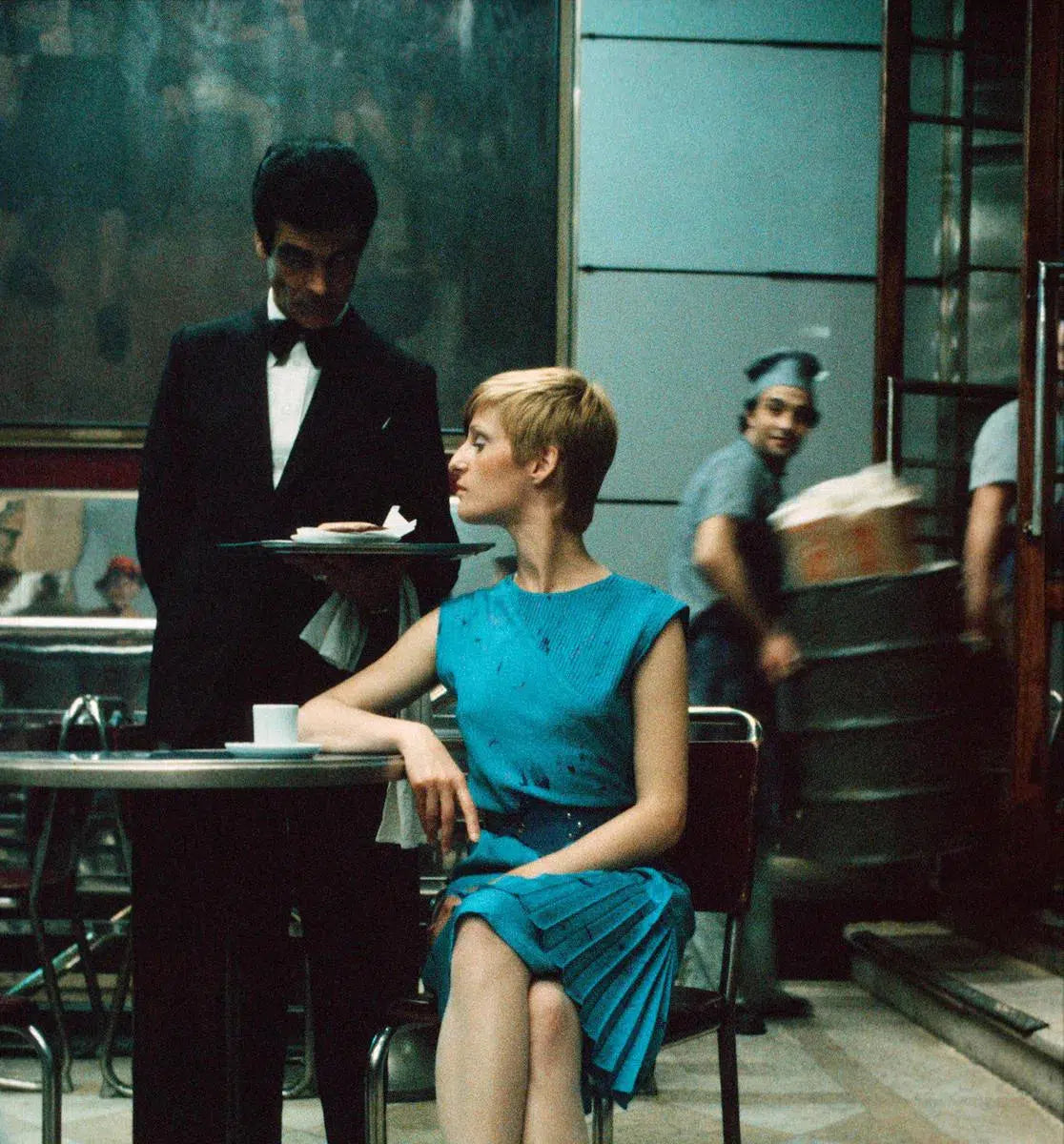 G with unknown waiter in Cafe Nicola, Lisboa 1980, by Ivo Von Renner-PurePhoto