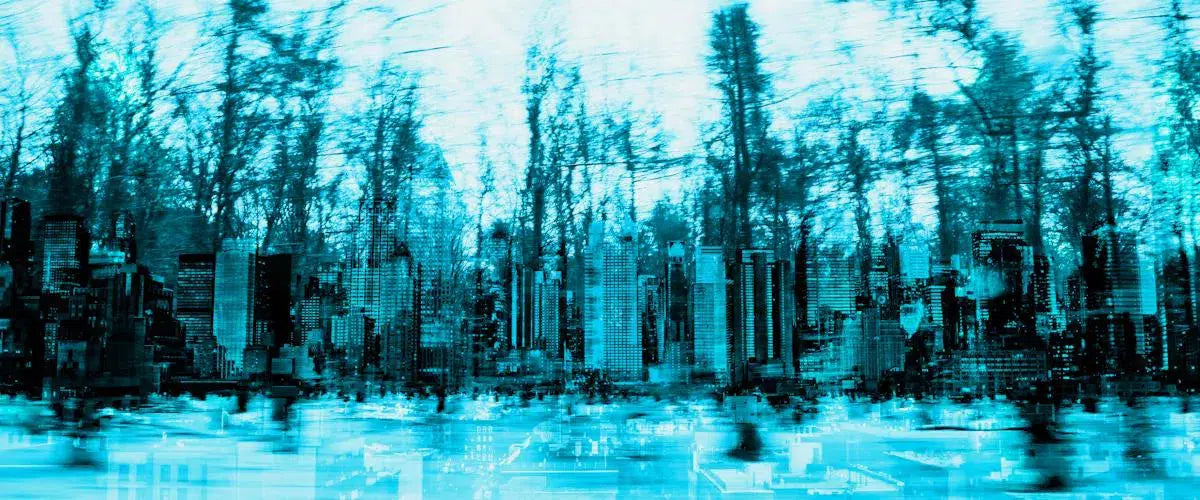 NY Blue Trees, by Anyes Galleani-PurePhoto