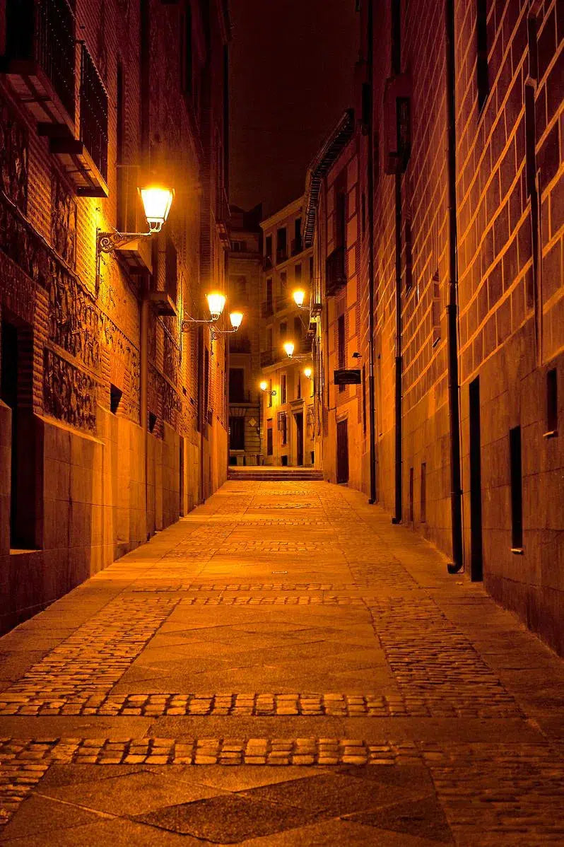 Narrow alley, Madrid, Spain, by John Greim-PurePhoto