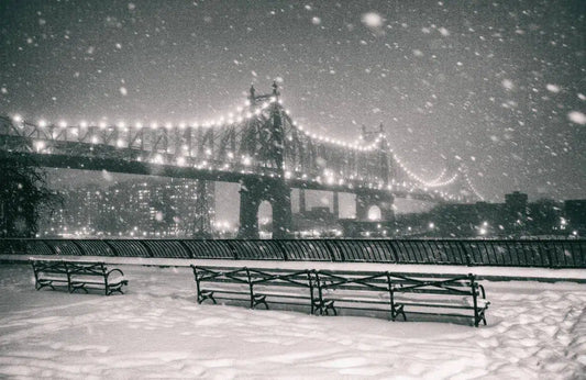 New York City - Snow - Janus - Queensboro Bridge View From Sutton Place, by Vivienne Gucwa-PurePhoto