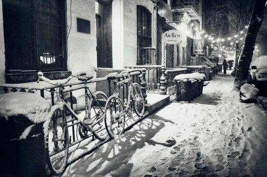 New York Winter Night - Snow Fall in the East Village, by Vivienne Gucwa-PurePhoto