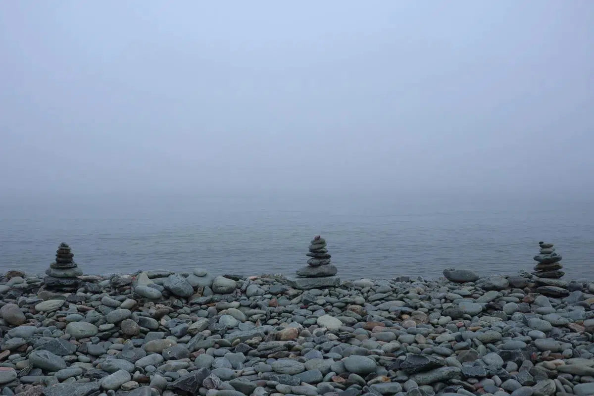 Rock Sculptures on a Foggy Day, by Cary Seipp-PurePhoto