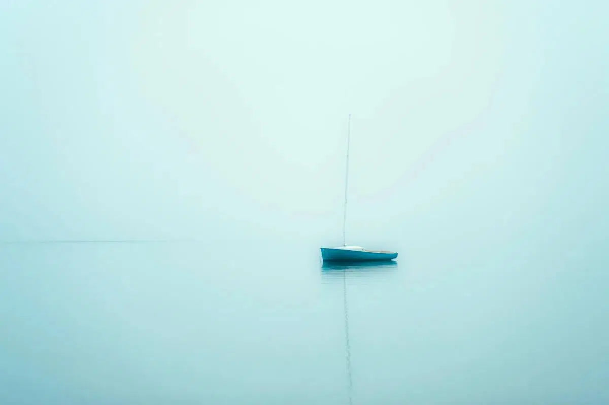 Sailboat in Mist, by John Greim-PurePhoto