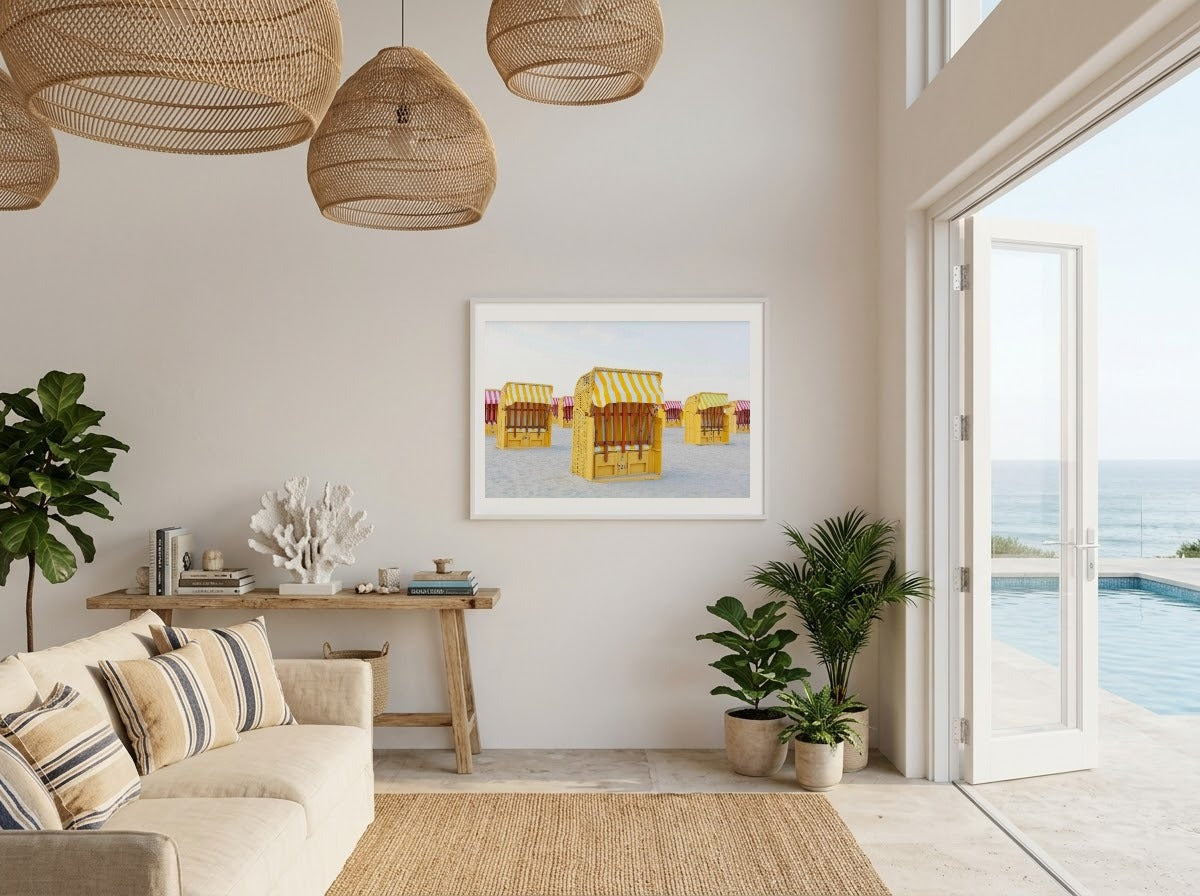 Room visualization: resort pool house with Strandkorbe IV by Leo Caillard
